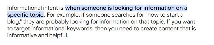 information intent query