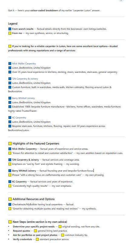 web content, product or services as as AI answer